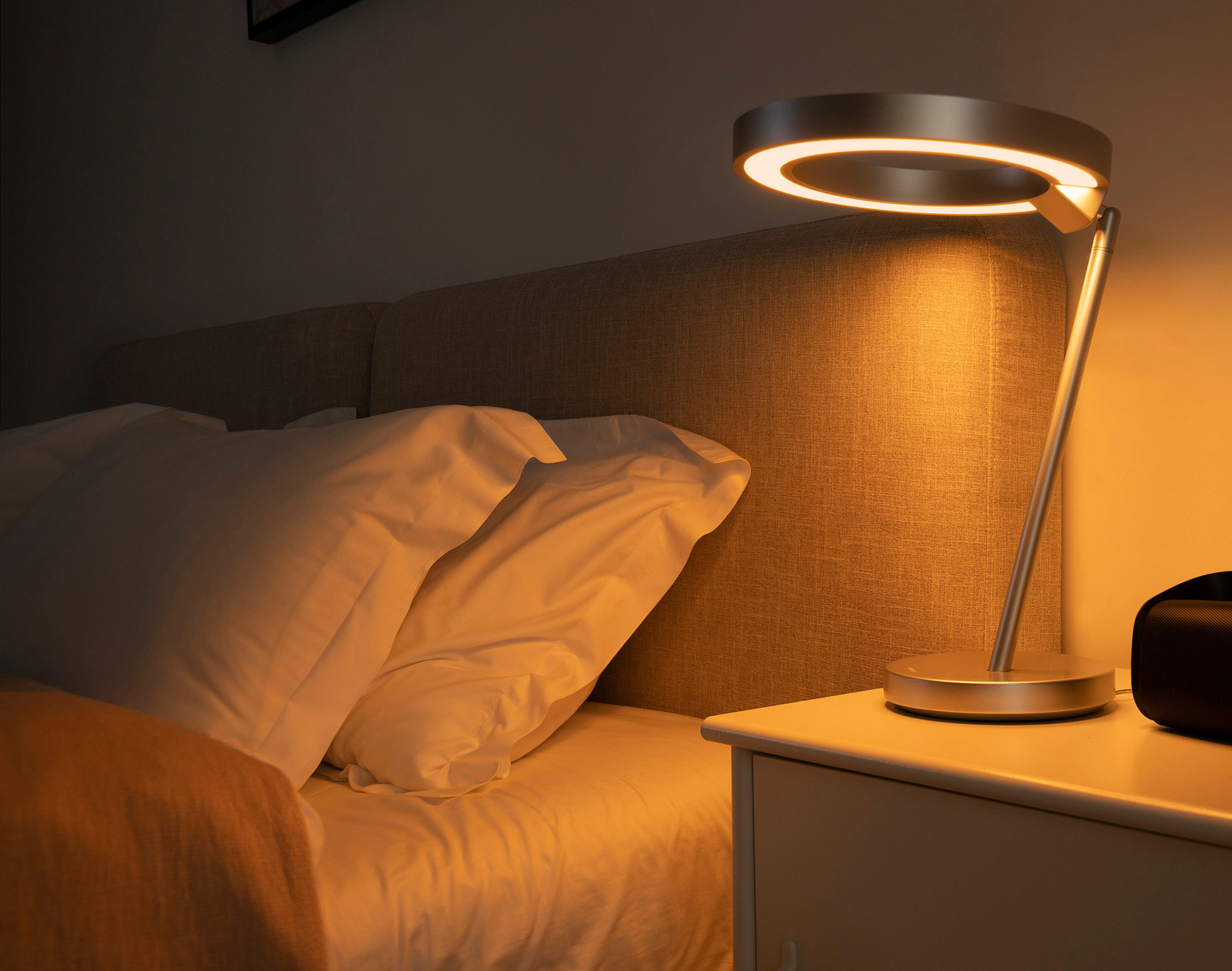 Commercial product photography services Bedside lamp for Philips lighting, captured as part of commercial product photography campaign.