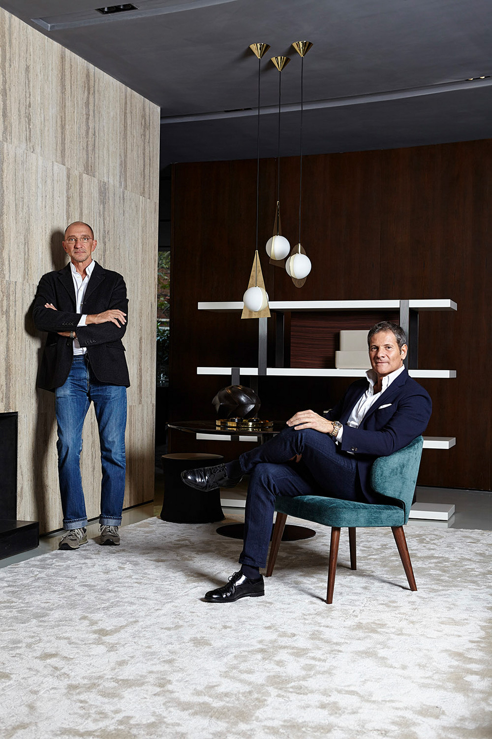 Corporate Portrait Photography Services Italian furniture designers captured inside their shop as part of our corporate portrait photography services.