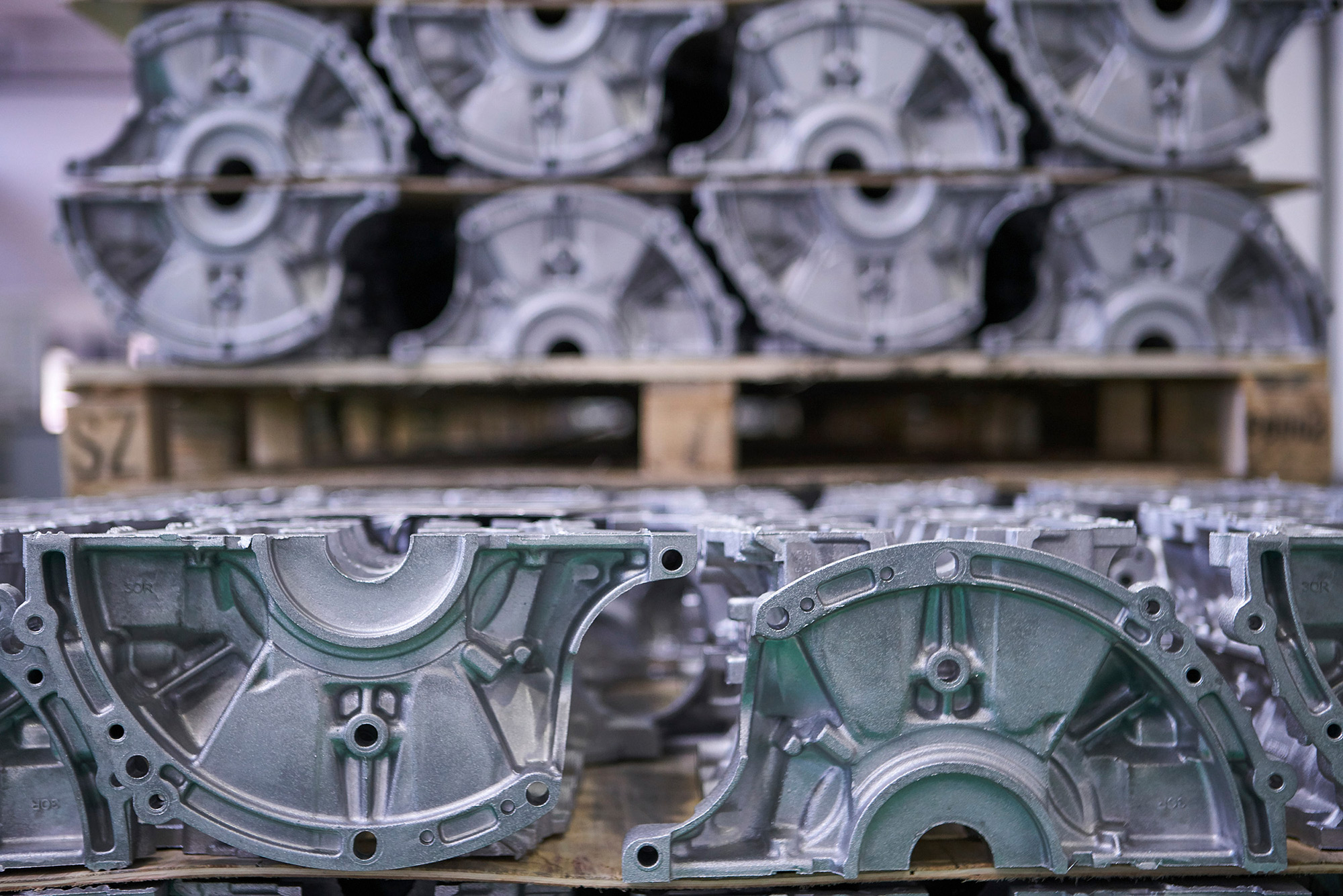 Industrial Mechanical Photography Services. Close-up image showcasing finished products at GF+ Casting Solutions, captured for an industrial mechanical photography campaign.