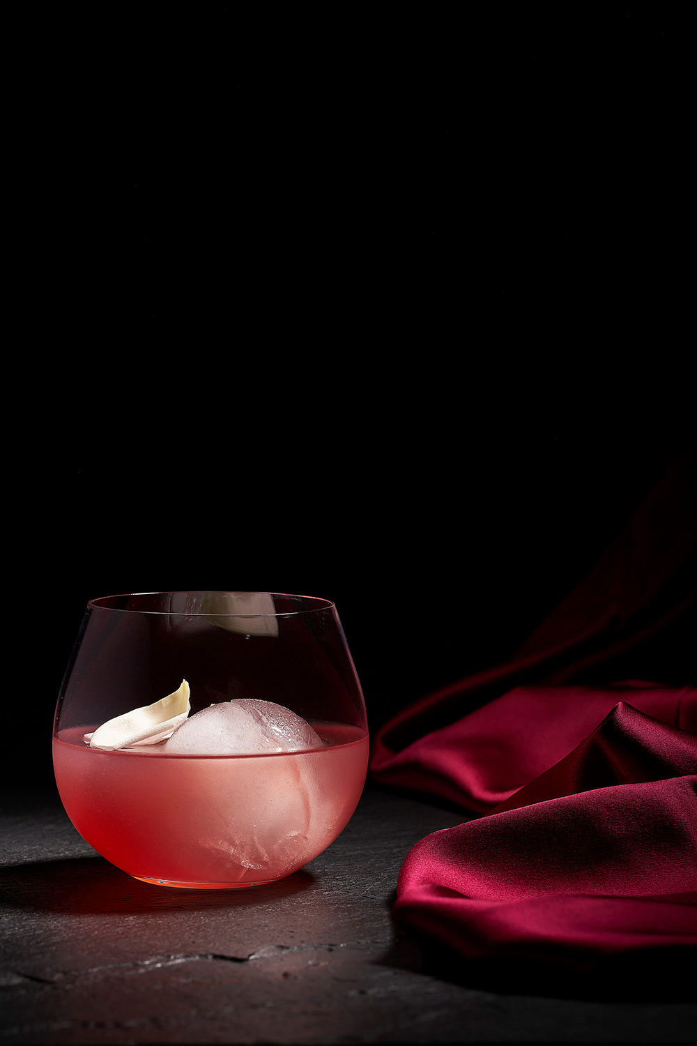 Hotel and hospitality drink photography services Lowball cocktail drink, presented in a hotel and hospitality drink photography campaign.