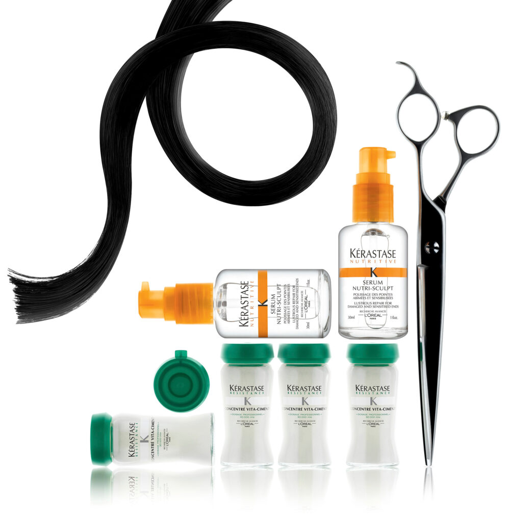 Still life image used for advertising and marketing, produced for L'Oreal Kerastase for commercial and advertising photography.