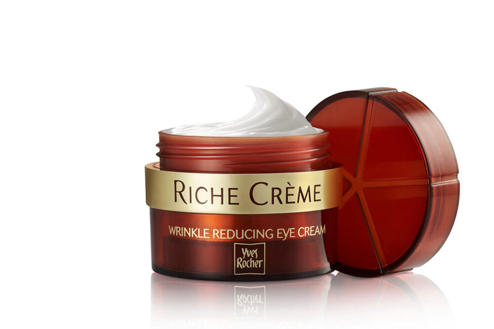 High-end cosmetic product photography showcasing cream, created for Yves Rocher for advertising photography.