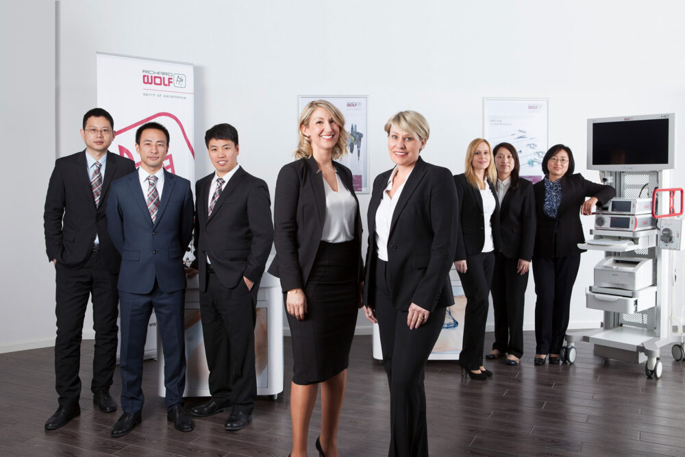 Corporate business management team portrait produced for Richard Wolf.
