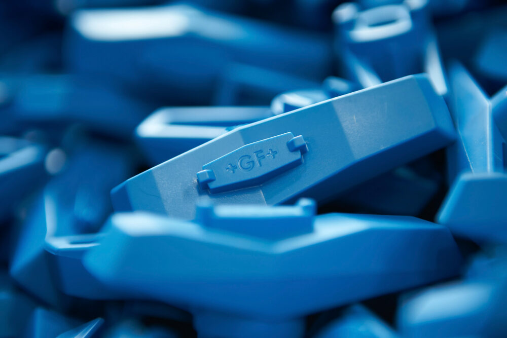 Georg Fischer piping solutions valve handles, photographed for industrial photography for Georg Fischer.