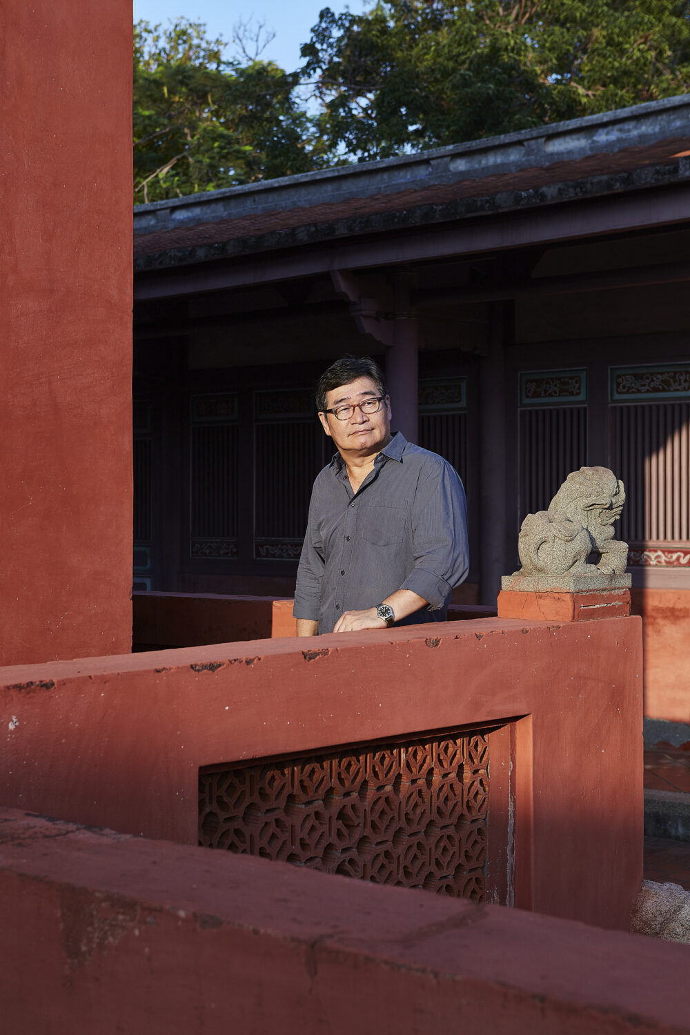 Corporate portrait of a Tainan city historian from Taiwan, photographed for ELLE Deco.
