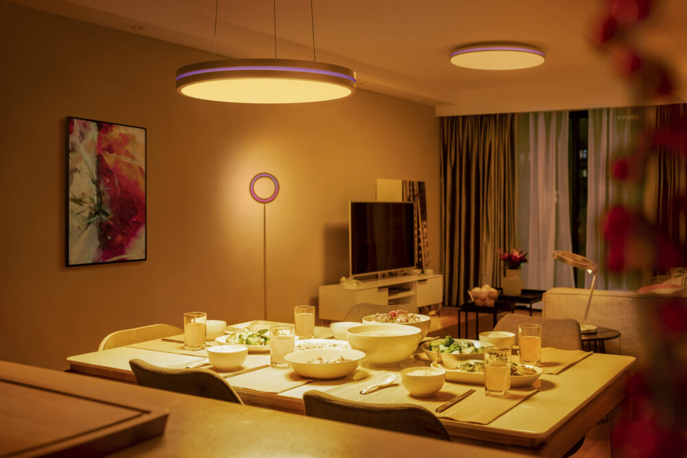 Product photography featuring a light on an elaborately designed set, created for a commercial and advertising campaign for Philips Lighting.